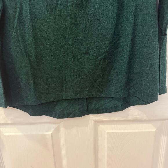 NWT Joan Vass LG mock neck jersey stretchy knit green tunic - Picture 2 of 9